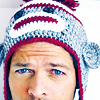 gblvr: a cropped photo of Misha Collins wearing a sock monkey hat (Misha Collins -- Sock monkey love!)
