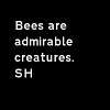 brewsternorth: Black background; white text reads, "Bees are admirable creatures. SH" (sherlock)