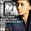 nostariel: Mirrorverse Hoshi Sato from Star Trek Enterprise, captioned "Do I have to bitch slap a motherfucker?" (Trek - Hoshi bitchslap)