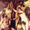 baronjanus: Adam and Eve picking an apple from the snake; Knowledge: it's what's for dinner. (0 knowledge)