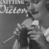 darkemeralds: A young woman circa 1945 is intent on her knitting. Caption "Knitting For Victory" (Knitting)