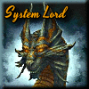 ivorygates: animated icon of a dragon with the words "system lord" on it (goa'uld system lord dragon)