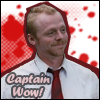 oxfordtweed: Shaun Riley superimposed over a blood spatter background, smiling with the text 'Captain wow!' in the lower left (Shaun - Captain Wow)