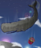 thnidu: A whale and a pot of petunias fall through space toward the Earth; image from "Life, the Universe, and Everything" by Douglas Adams. By mitsje at deviantart.com (oh no not again)