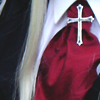 lavinia: cosplay of Integra's red scarf and cross (Hellsing - Integra ascot and cross)