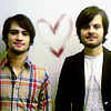 littlemousling: Photo of Brendon Urie and Spencer Smith with a heart drawn between them (Spencer/Brendon)