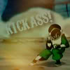 grey_gazania: avatar's toph stamping the ground with text: kickass! (can't stop the rock)