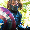i_knew_him: The Winter Soldier has seized Captain America's shield during a fight (red and white stars)