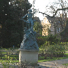 queen_ypolita: A Pan statue in a rose garden (Garden)