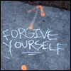 coriana: graffiti says "forgive yourself" (forgiveness)