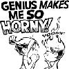 montuos: Sinfest cartoon frame of Monique and Slick with text "Genius makes me so horny!" (VOOMF) (genius)