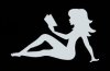 montuos: mudflap girl holding a book in one hand (mudflap girl)
