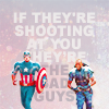 mergatrude: Steve and Sam, text = &quot;if they&#39;re shooting at you, they&#39;re the bad guys&quot; (CA2 - if they&#39;re shooting at you)