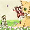 toran: Tales of the Abyss: Ion and Anise sitting in a field with Tokunaga. (something about phones)