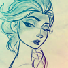 wiltedviolets: Sketch of Elsa, from the Disney movie Frozen. (disney - elsa sketch)