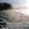 genarti: Frost-limned grass and an icy river. ([misc] sun and snow)