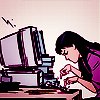 next_to_normal: Kate Bishop typing on a computer with two fingers (Computer Kate)