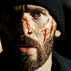 2goodarms: Curtis spattered with blood, eyes wide (stunned)