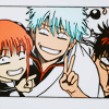 trololoception: Kagura &amp; Gintoki cheeseballin&#39;; Shinpachi not so much (Ehehehe!)