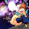anaraine: Shippō dancing underneath a sky full of fireworks. ([inuyasha] party time)