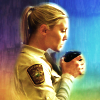 misbegotten: Longmire's Vic with a rainbow background (Longmire Vic with Coffee)