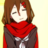 starfallhaven: A girl with light brown hair dressed in a school uniform and a scarf smiling at the viewer. (ayano)