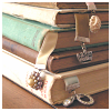 chaymberlaine: stack of books with bookmarks (stock - books with bookmarks)