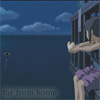 kaydeefalls: chihiro sitting on balcony, watching train chugging through the water (homesick)