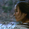 kaydeefalls: jen at the bridge, windswept (falling is like this)
