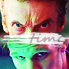 juniperphoenix: Partial closeup of the Twelfth and Eleventh Doctors with text: "Time" (DW: Twelve)