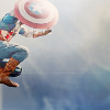 teaotter: Captain America jumps in, seen from below (jump right in)