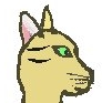 divi_d: Very old drawing of my old feline OC Rashida.  (Still my avatar of choice, though :-p.) (Default)