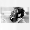 amihan: black and white image of david tennant as the tenth doctor in 'doctor who', wearing a gas mask ([doctor who] ten (mask))