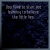 erika: You have to believe the little lies so you can believe the big ones:  justice. duty.  mercy. (quotes: discworld: big lies)