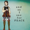 laceblade: fanart of Larsa from Final Fantasy XII, hand on chest. text: "and so I sue for PEACE" (FFXII: Larsa)