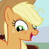talumin: Applejack from My Little Pony: Friendship is Magic with rolling eyes (my little pony)
