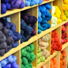 frith_in_thorns: A rainbow of yarn on shelves (.Yarn)