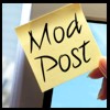 daiseechain: Picture of a yellow stickie with the words "Mod Post" on it (WriterCon UK Mod Post)