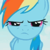 talumin: Rainbow Dash from My Little Pony: Friendship is Magic narrowing her eyes. (unimpressed)