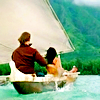 0ftgx: backs of sawyer & kate of lost in a boat (lost | boat)