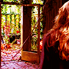 meroure: looking over the shoulder of a girl (Sally Sparrow, Dr. Who) and into an abandoned garden. (all your stolen moments)