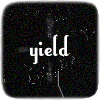 danwriteskink: text icon: "Yield" in white text on a scratchy black background (Default)