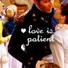 misbegotten: Anne Elliot and Capt Wentworth with the text: love is patient (Lit Love is Patient)