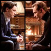 helens78: Two men sit facing each other, hands crossed, elbows on their knees. (x: charles/erik)