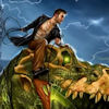 lightgetsin: Harry Dresden riding a dinosaur with a whip in hand. It says "the Dresden Files. Pretty much like this every day." (harry dinosaur like this every day)