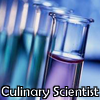 apollymi: Test tubes with various coloured liquids in them, text reads "Culinary Scientist" (Stock: Culinary scientist!)