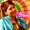 callie: kaylee from firefly with her parasol and pink and white text saying "shiny" (shiny)