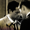 skieswideopen: Dean and Castiel nearly touching heads (SPN: Dean & Castiel)