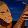 delphi: A screenshot of Avatar: The Last Airbender's Lt. Jee playing the pipa. (lt. jee)