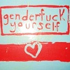 kaz: graffiti going genderfuck yourself! <3 (hi, angry nonbinary says screw your preconceptions about nonbinariness!) (angry nonbinary is angry, genderfuck yourself)